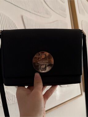 kate spade Black Crossbody Bag with Gold Medallion